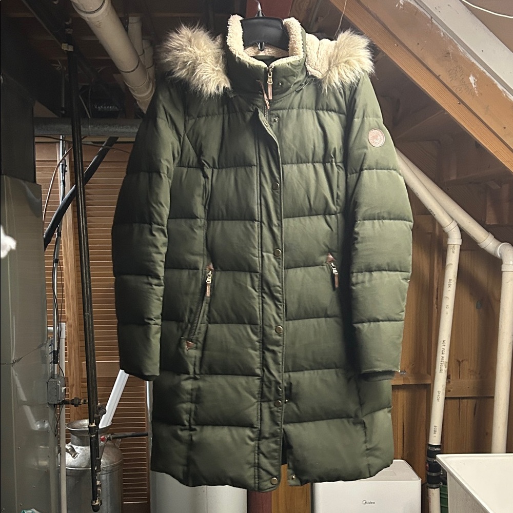Lauren Ralph Lauren Olive Jacket with Brown Patch